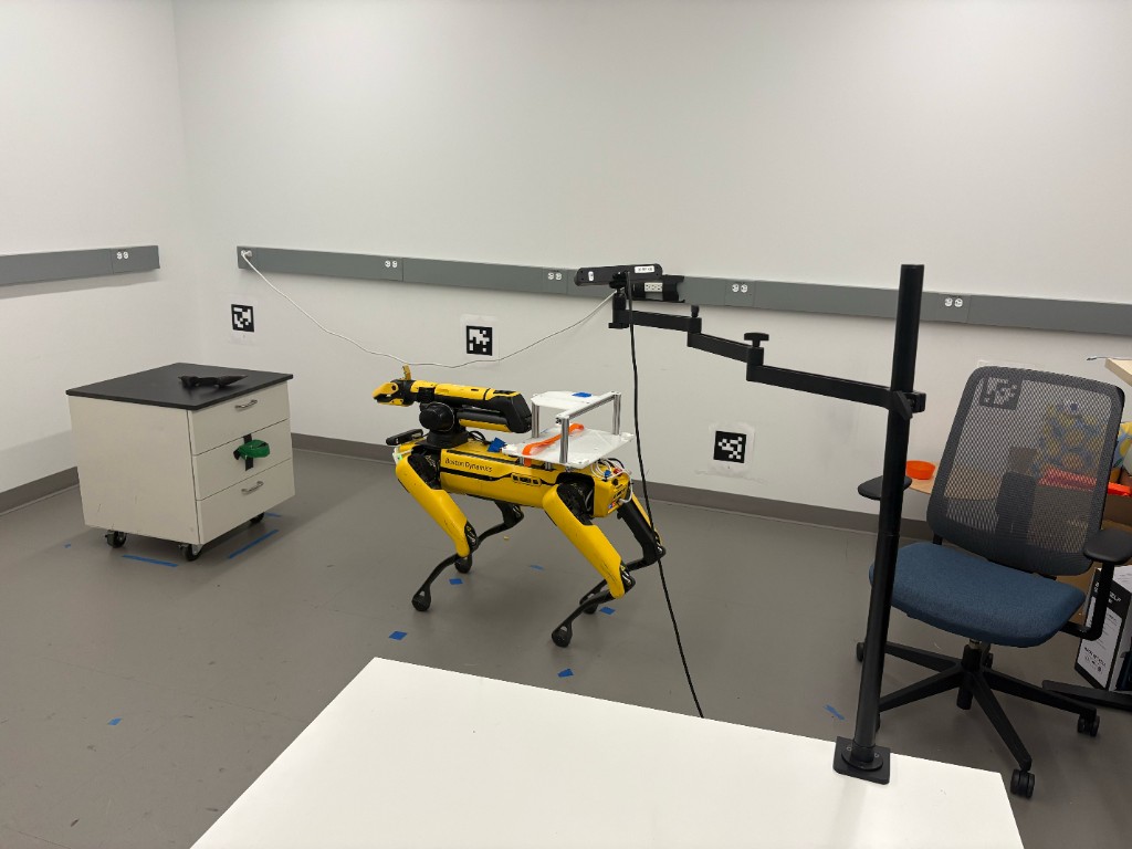 zed camera positioned beside spot